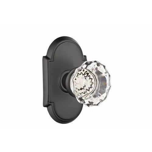 Astoria Knob Clear Dummy Pair With # 8 Style Rose Flat Black Finish