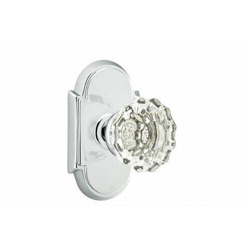 Astoria Knob Clear Dummy Pair With # 8 Style Rose Bright Chrome Finish