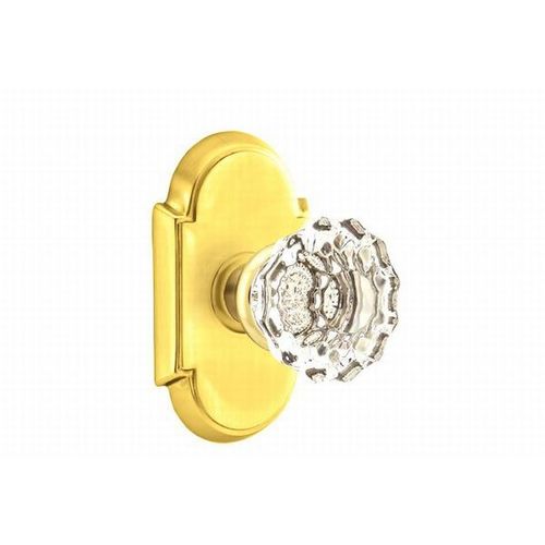 Astoria Knob Clear Dummy Pair With # 8 Style Rose Bright Brass Finish