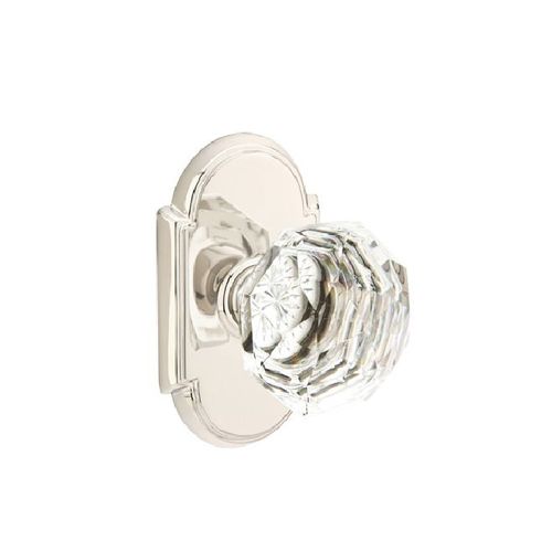 Diamond Crystal Knob Dummy Pair With # 8 Style Rose Bright Nickel Finish