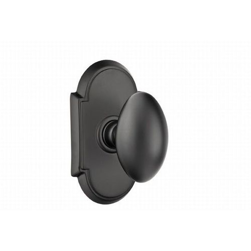 Egg Knob Dummy Pair With # 8 Style Rose Flat Black Finish