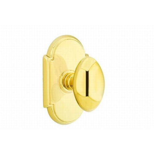 Egg Knob Dummy Pair With # 8 Style Rose Bright Brass Finish