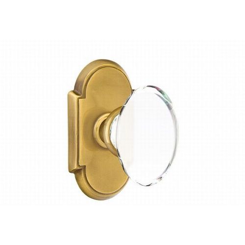 Hampton Crystal Knob Privacy With # 8 Style Rose French Antique Brass Finish