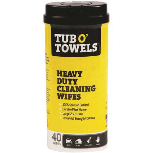 Tub O' Towels TW40 Heavy Duty Cleaning Wipes