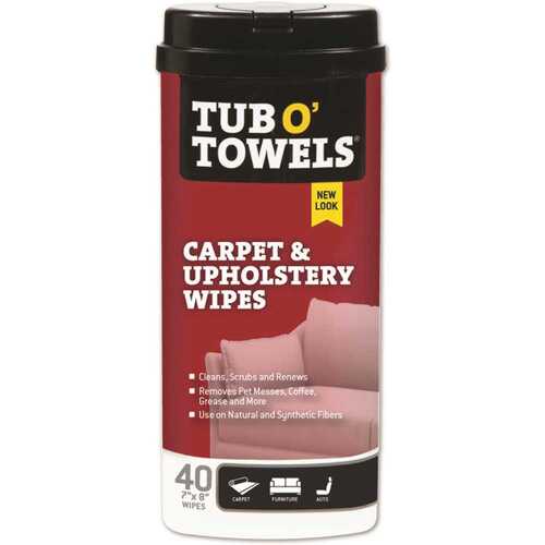 Tub O' Towels TW40-CP Carpet/upholstery Cleaning Wipes Remove Tough Stains