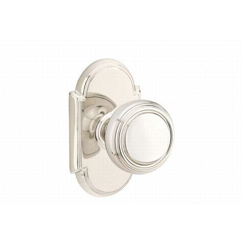 Norwich Knob Dummy Pair With # 8 Style Rose Bright Nickel Finish