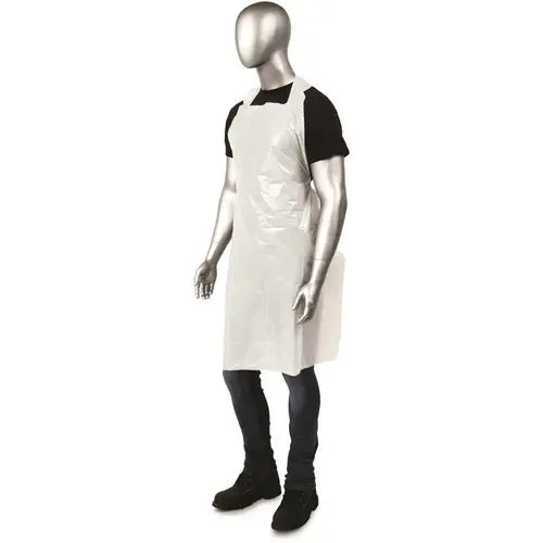 Ambishield P2442IB 1 Mil Polyethylene Aprons Embossed Boxed 24 X 42 White