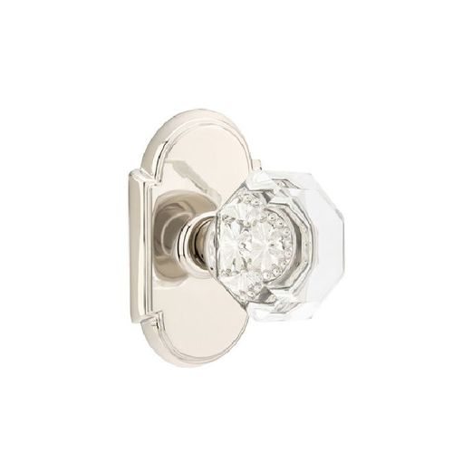 Old Town Clear Knob Privacy With # 8 Style Rose Bright Nickel Finish