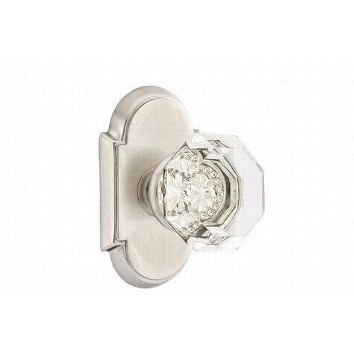 Old Town Clear Knob Passage With # 8 Style Rose Satin Nickel Finish