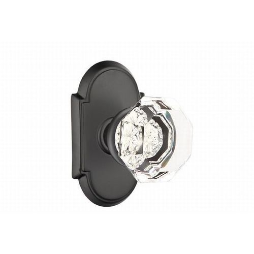 Old Town Clear Knob Privacy With # 8 Style Rose Flat Black Finish