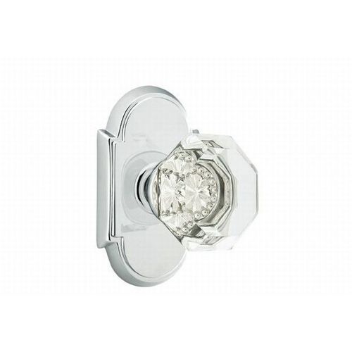 Old Town Clear Knob Dummy Pair With # 8 Style Rose Bright Chrome Finish