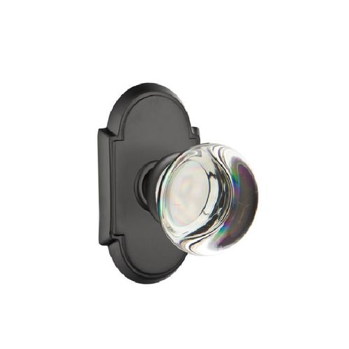 Providence Crystal Knob Clear Dummy Pair With # 8 Style Rose Flat Black Finish
