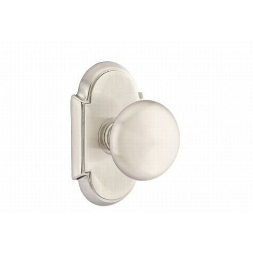 Providence Knob Passage With # 8 Style Rose Satin Nickel Finish