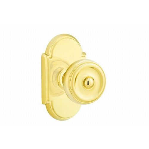 Waverly Knob Dummy Pair With # 8 Style Rose Bright Brass Finish