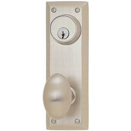 Egg Knob With Quincy Sideplate Single Cylinder Passage Satin Nickel Finish