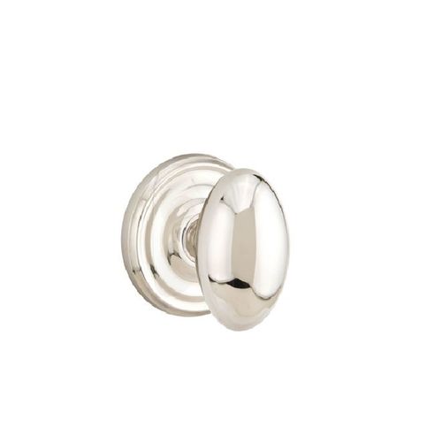 Egg Knob Passage With Regular Rose Bright Nickel Finish