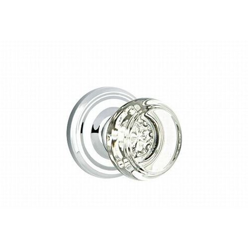 Georgetown Crystal Knob Passage With Regular Rose Bright Chrome Finish