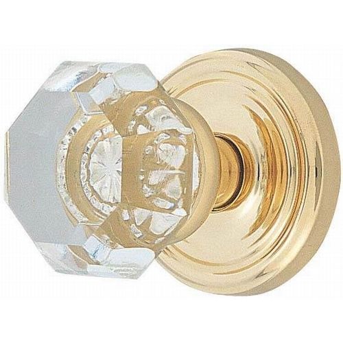 Old Town Clear Knob Passage With Regular Rose Bright Brass Finish