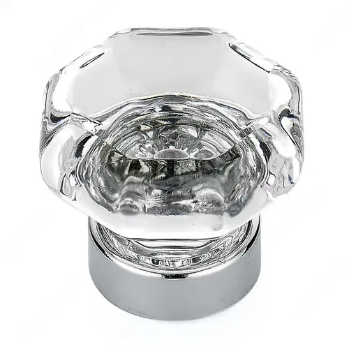 Eclectic Crystal and Metal Knob - 1007 Clear / Chrome