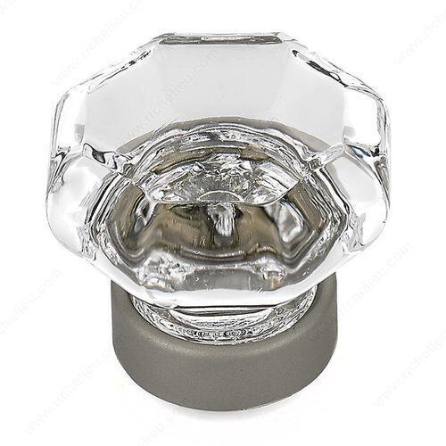 Eclectic Crystal and Metal Knob - 1007 Clear / Matte Nickel