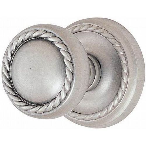 Rope Knob Passage With Rope Rose Satin Nickel Finish