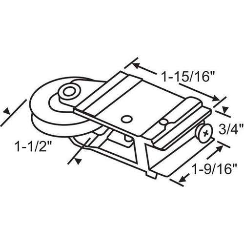 Patio Door Roller Assembly Precision Bearing 1-1/2 SS PDR214SPB1