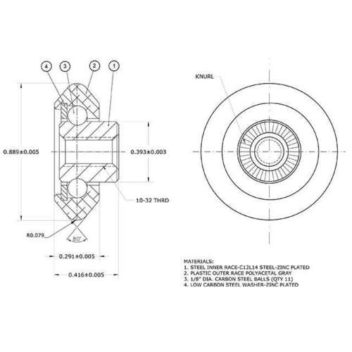 Shower Roller w/screw - pack of 25