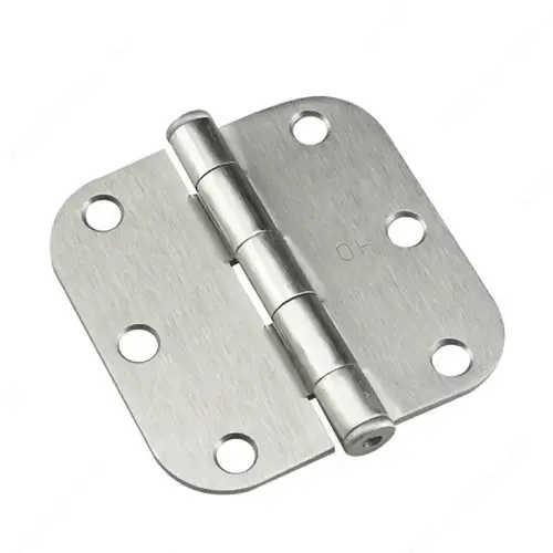 3" Full Mortise Butt Hinge - 5/8" Radius Pair Brushed Nickel