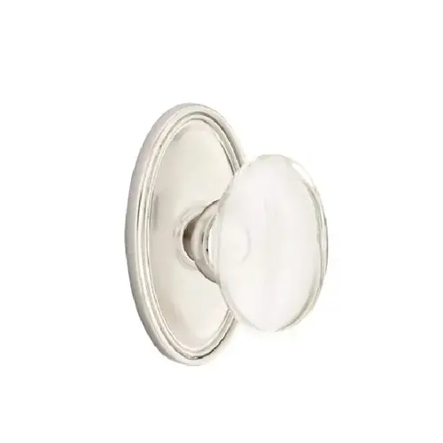 Hampton Crystal Knob Dummy Pair With Oval Rose Satin Nickel Finish