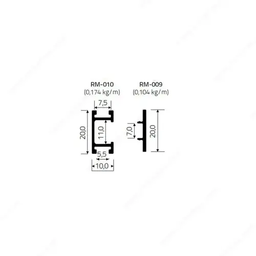 Type RM 009 + RM 010 Surface Fascia and Track