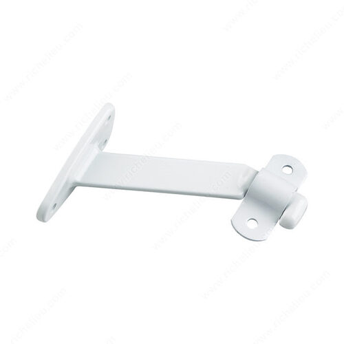 Heavy-Duty Aluminum Bracket with Extended Arm for Wood Handrail - 4 1/16 in (103.18 mm) White