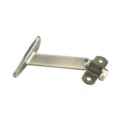 Heavy-Duty Aluminum Bracket with Extended Arm for Wood Handrail - 4 1/16 in (103.18 mm) Antique Brass