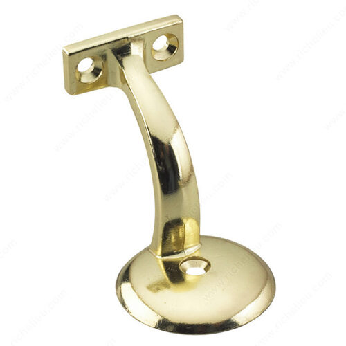 3 3/8 in (85.7 mm) Heavy-Duty Handrail Bracket Brass