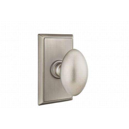 Egg Knob Privacy With Rectangular Rose Antique Nickel Finish