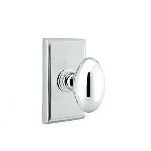 Egg Knob Privacy With Rectangular Rose Bright Chrome Finish