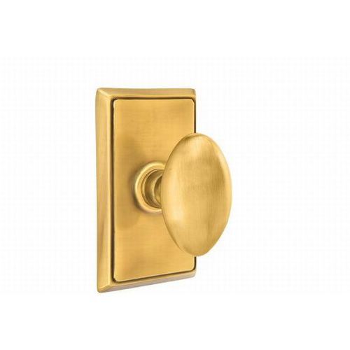 Egg Knob Dummy Pair With Rectangular Rose French Antique Brass Finish