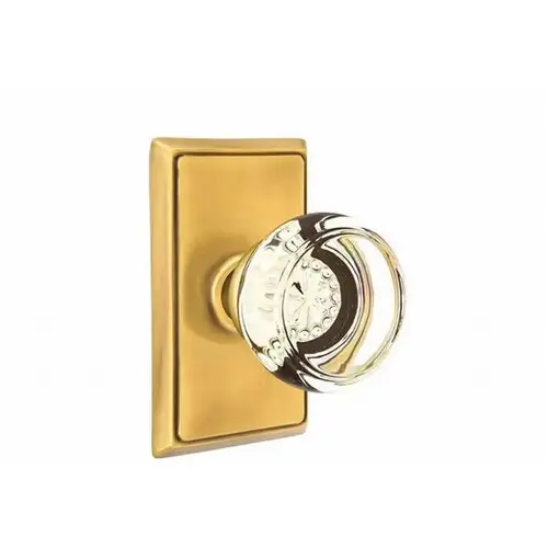 Georgetown Crystal Knob Privacy With Rectangular Rose French Antique Brass Finish