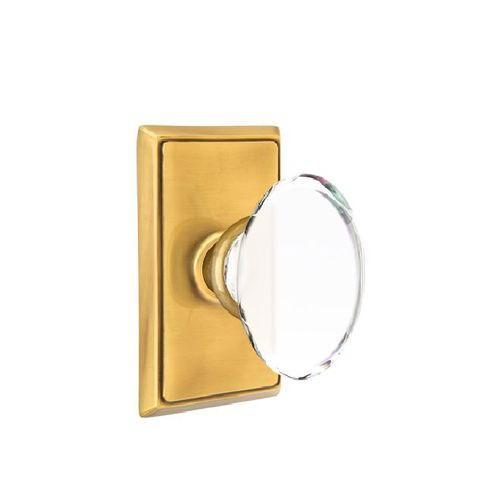 Hampton Crystal Knob Privacy With Rectangular Rose French Antique Brass Finish