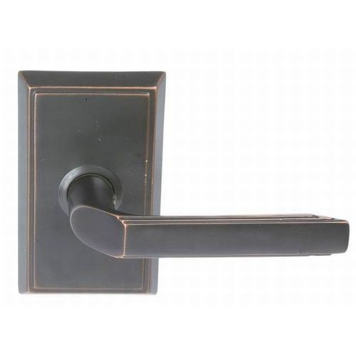 Milano Lever Right Hand Passage With Rectangular Rose Oil Rubbed Bronze Finish