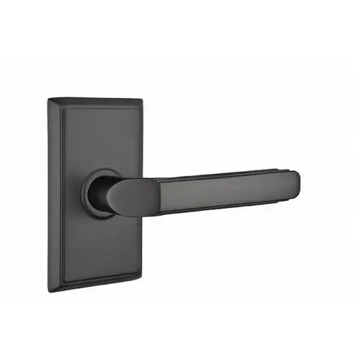 Milano Lever Left Hand Passage With Rectangular Rose Flat Black Finish