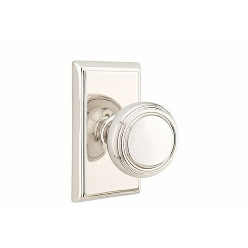 Norwich Knob Privacy With Rectangular Rose Bright Nickel Finish