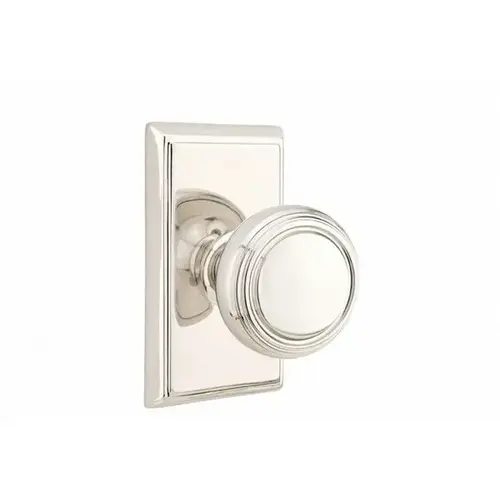 Norwich Knob Passage With Rectangular Rose Bright Nickel Finish