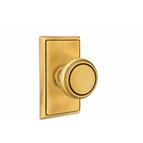 Norwich Knob Privacy With Rectangular Rose French Antique Brass Finish