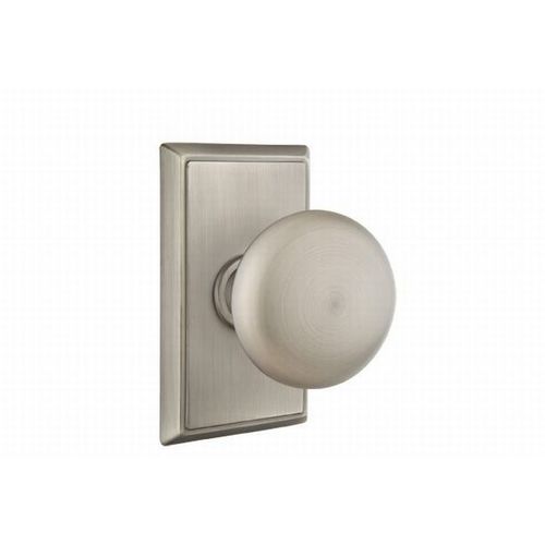 Providence Knob Passage With Rectangular Rose Antique Nickel Finish