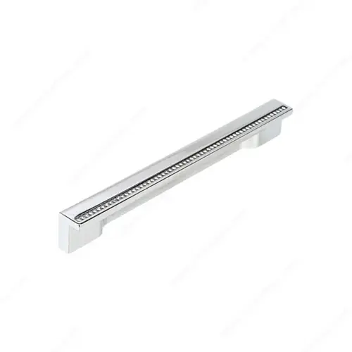 Modern Aluminum and Swarovski Crystal Pull - 2790 Clear / Chrome