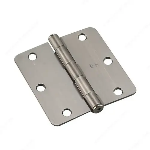 3-1/2" Full Mortise Butt Hinge - 1/4" Radius Antique Nickel