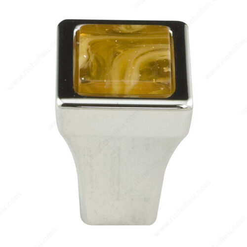 Precious Materials Collection Knob - 30241 Polished Nickel / Amber