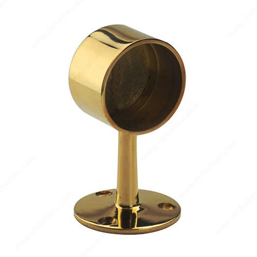 Cylindrical End Bracket for Footrest Brass