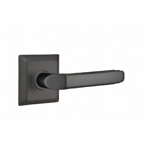 Milano Lever Left Hand With Quincy Rose Passage Flat Black Finish