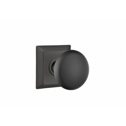 Providence Knob With Quincy Rose Dummy Pair Flat Black Finish